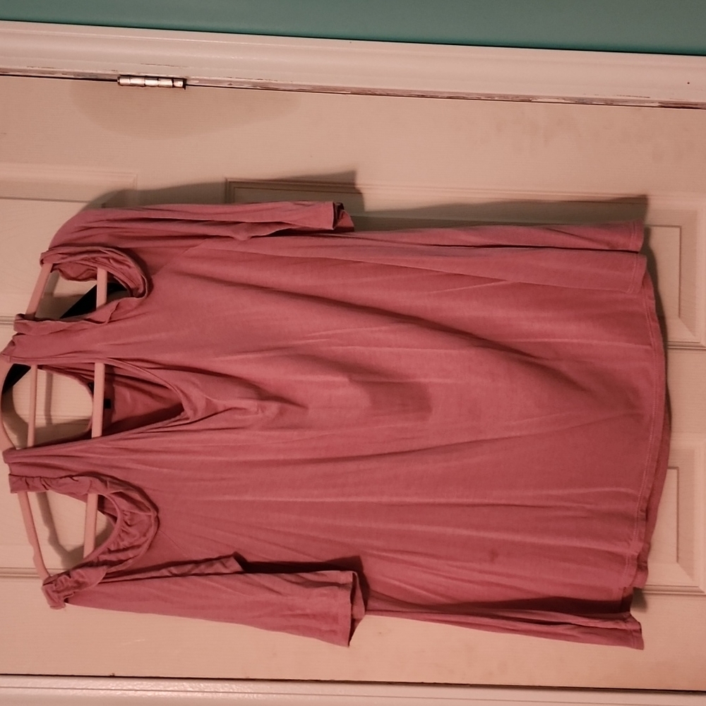 OPEN SHOULDER TOP MAUVE 3/4 SLEEVES